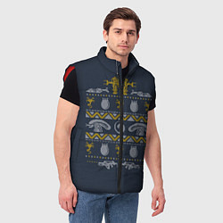 Мужской жилет Новогодний свитер Чужой, цвет: 3D-красный — фото 2