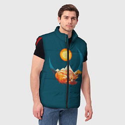 Мужской жилет Лиса под солнцем, цвет: 3D-красный — фото 2