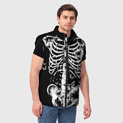 Мужской жилет Floral Skeleton, цвет: 3D-черный — фото 2