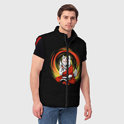 Мужской жилет Медитирующий волк, цвет: 3D-красный — фото 2