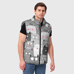 Мужской жилет Котейки 2, цвет: 3D-светло-серый — фото 2