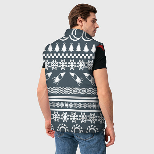 Мужской жилет NASA: New Year / 3D-Красный – фото 4