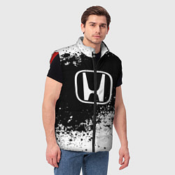 Мужской жилет Honda: Black Spray, цвет: 3D-красный — фото 2