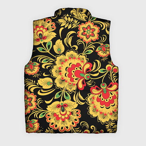 Мужской жилет Желтая хохлома / 3D-Черный – фото 2