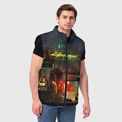 Мужской жилет Cyberpunk 2077: Night City, цвет: 3D-черный — фото 2