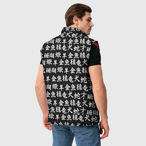 Мужской жилет Senpai Hieroglyphs / 3D-Красный – фото 4