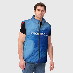 Мужской жилет Парная - вода: кислород с волнами, цвет: 3D-красный — фото 2