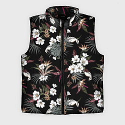 Мужской жилет Белые цветы в темноте