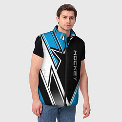 Мужской жилет Hockey black blue white, цвет: 3D-черный — фото 2