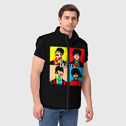 Мужской жилет The Beatles: Pop Art, цвет: 3D-черный — фото 2