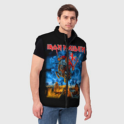 Мужской жилет Iron Maiden: Great Britain Warriors, цвет: 3D-черный — фото 2