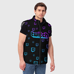 Мужской жилет Twitch: Neon Style, цвет: 3D-светло-серый — фото 2