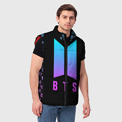 Мужской жилет BTS: Neon Night, цвет: 3D-красный — фото 2