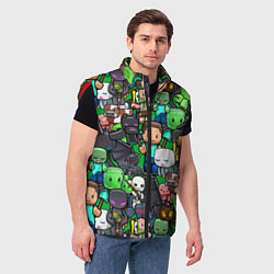 Мужской жилет Жители Майнкрафт, цвет: 3D-красный — фото 2