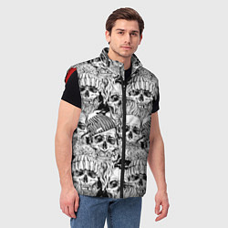 Мужской жилет Hipster skulls, цвет: 3D-красный — фото 2