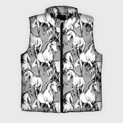 Мужской жилет Белые лошади - паттерн
