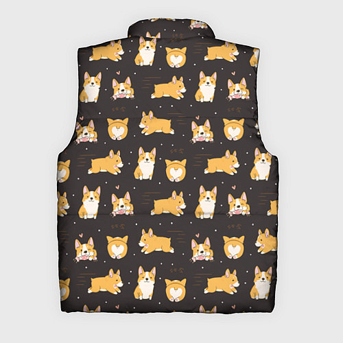 Мужской жилет Вельш корги бемброк - забавные щенки паттерн / 3D-Черный – фото 2