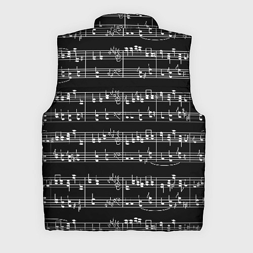 Мужской жилет Ноты - белые на черном / 3D-Черный – фото 2