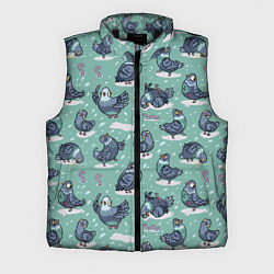 Мужской жилет Голуби и червяки, цвет: 3D-черный