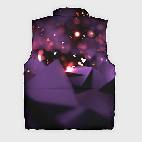 Мужской жилет Фиолетовая абстракция с блестками / 3D-Черный – фото 2