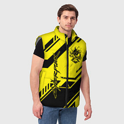 Мужской жилет Cyberpunk 2077: Yellow Samurai, цвет: 3D-светло-серый — фото 2