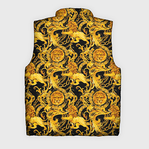 Мужской жилет Львы золотые узоры / 3D-Черный – фото 2