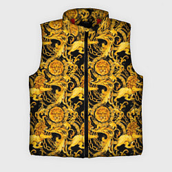 Мужской жилет Львы золотые узоры, цвет: 3D-красный