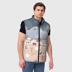 Мужской жилет Новогодние каникулы, цвет: 3D-черный — фото 2