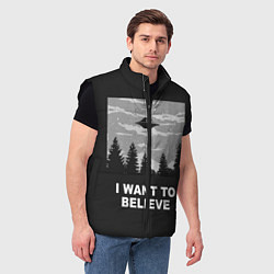 Мужской жилет I want to believe, цвет: 3D-черный — фото 2