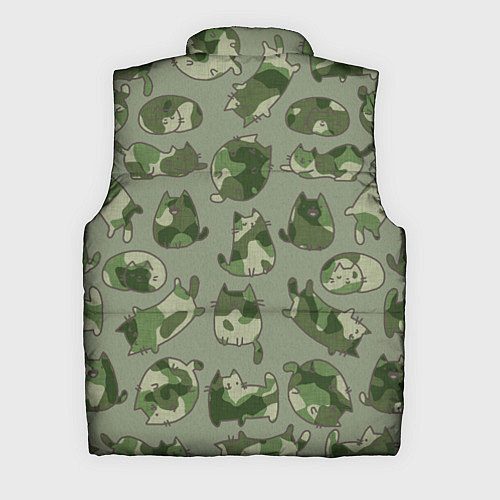 Мужской жилет Камуфляж с котиками хаки / 3D-Черный – фото 2