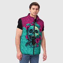 Мужской жилет Неоновый череп, цвет: 3D-черный — фото 2