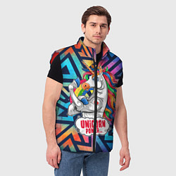 Мужской жилет Unicorn Power Единорог, цвет: 3D-красный — фото 2