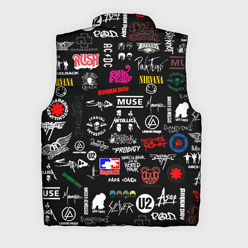 Мужской жилет ЛОГОТИПЫ РОК ГРУПП / 3D-Черный – фото 2