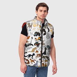 Мужской жилет Котоколлаж 03, цвет: 3D-красный — фото 2