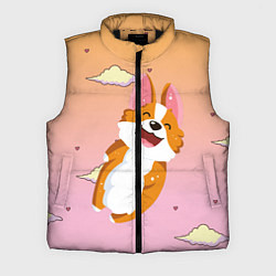Мужской жилет Милый корги, цвет: 3D-черный