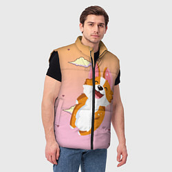 Мужской жилет Милый корги, цвет: 3D-черный — фото 2