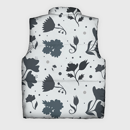 Мужской жилет Чёрно-белые цветы / 3D-Красный – фото 2