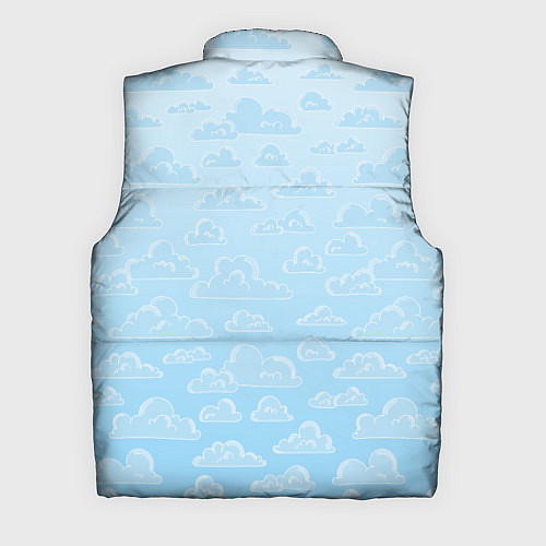 Мужской жилет Очень светлые голубые облака / 3D-Черный – фото 2