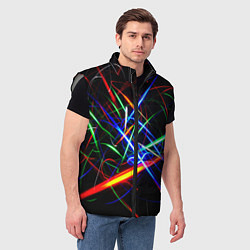Мужской жилет ФРАКТАЛЬНЫЕ ИСКРЫ, цвет: 3D-светло-серый — фото 2