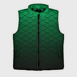 Мужской жилет Узор зеленая чешуя дракон, цвет: 3D-черный