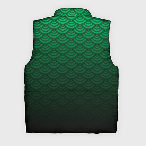 Мужской жилет Узор зеленая чешуя дракон / 3D-Черный – фото 2