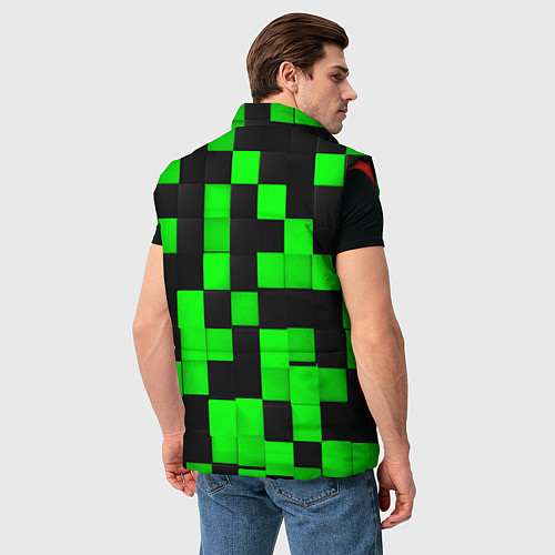 Мужской жилет ЗЕЛЕНЫЕ КУБИКИ / 3D-Красный – фото 4