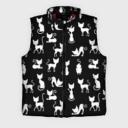 Мужской жилет КОШКИ БЕЛОЕ НА ЧЕРНОМ