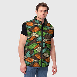 Мужской жилет Абстрактные волны, цвет: 3D-черный — фото 2