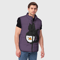 Мужской жилет Довольный кот, цвет: 3D-черный — фото 2