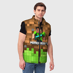 Мужской жилет Minecraft logo heroes, цвет: 3D-черный — фото 2