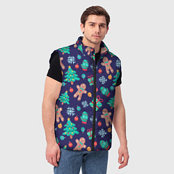 Мужской жилет Новый год, цвет: 3D-черный — фото 2