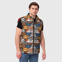 Мужской жилет Котейки, цвет: 3D-красный — фото 2