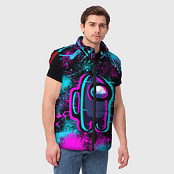 Мужской жилет NEON AMONG US, цвет: 3D-красный — фото 2