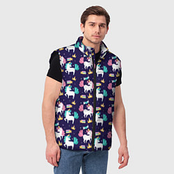Мужской жилет Unicorn pattern, цвет: 3D-черный — фото 2